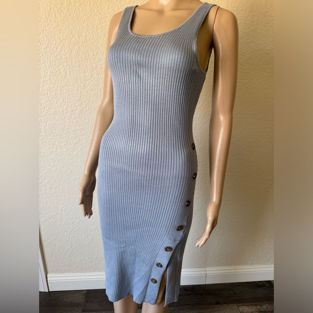 Pink Rose blue ribbed dress